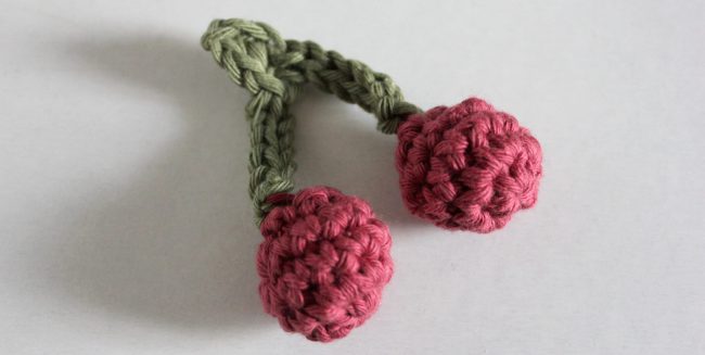 kostenlose Häkelnanleitung Kirschen häkeln